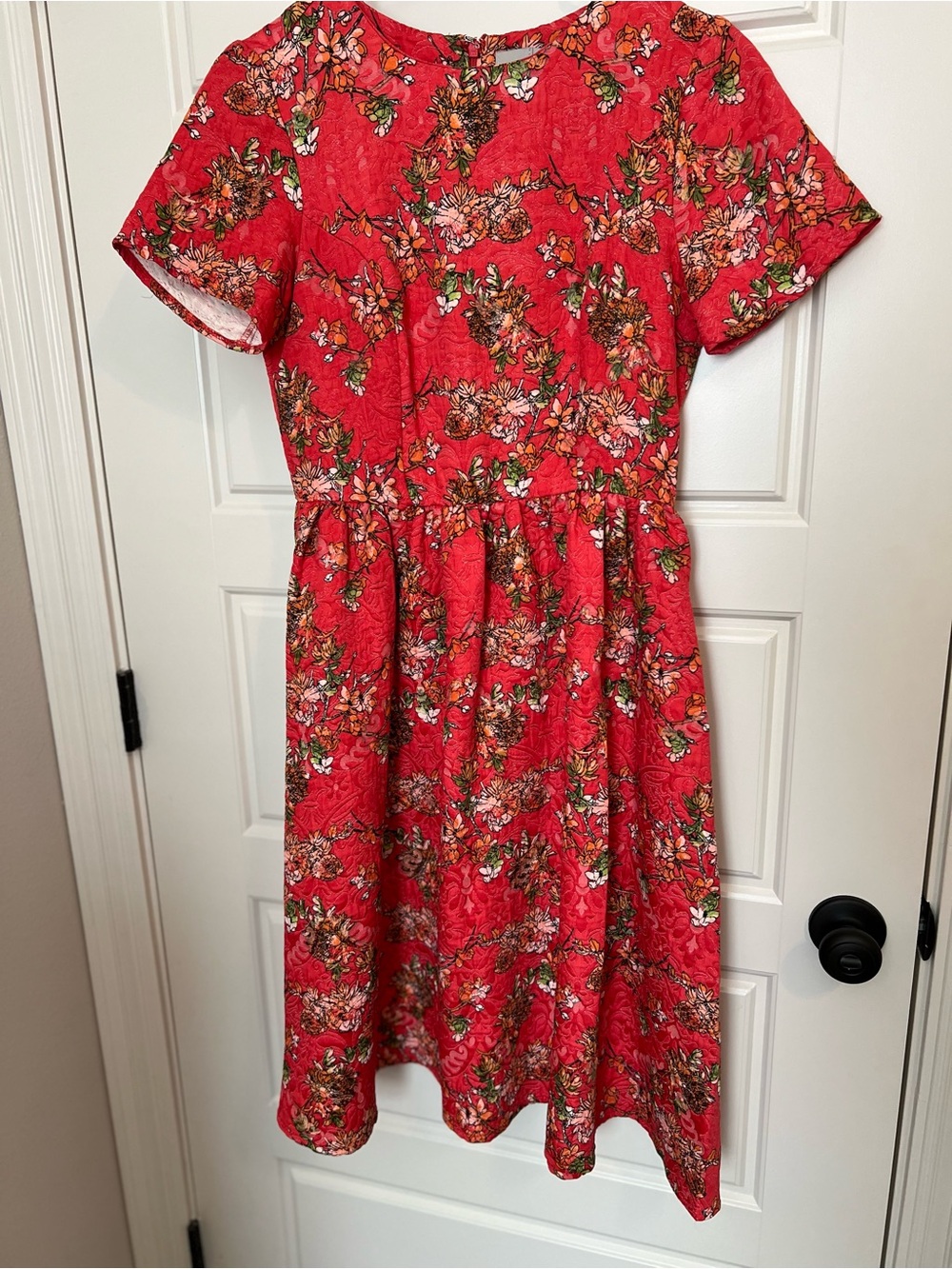 ASOS Red Floral Short-Sleeve Day Dress